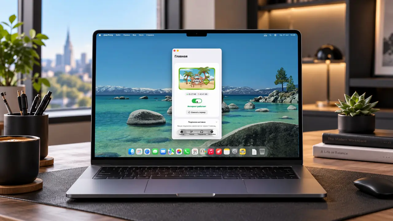 Дед Proxy на Mac: приложение установлено и VPN включён